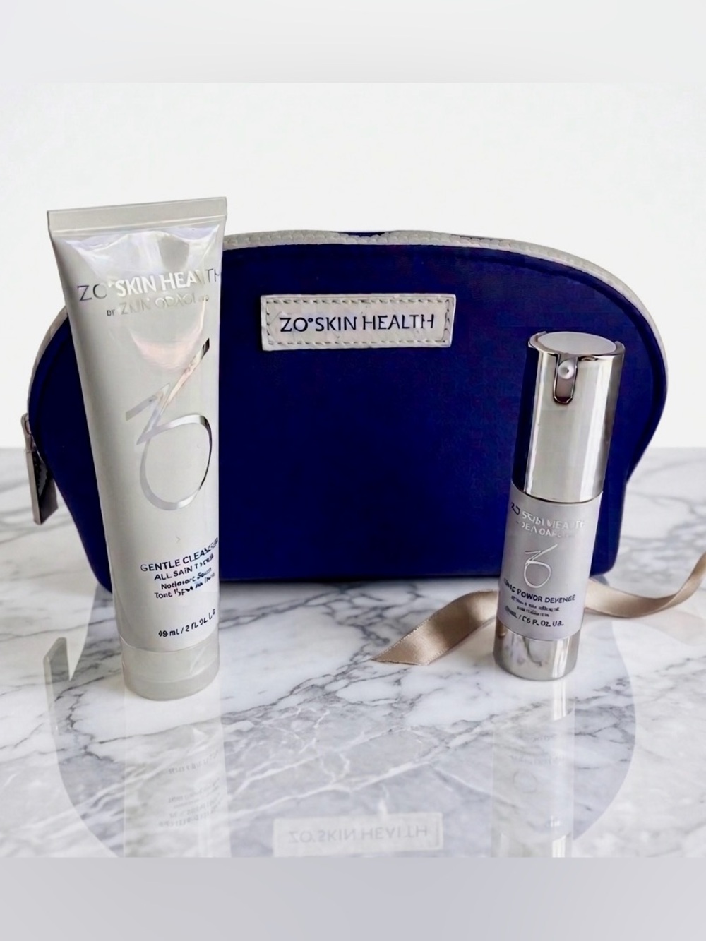 ZO Skin Health Travel Set + Bag: Daily Power Defense & Gentle Cleanser